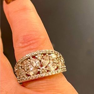 Diamonique ring- platinum clad